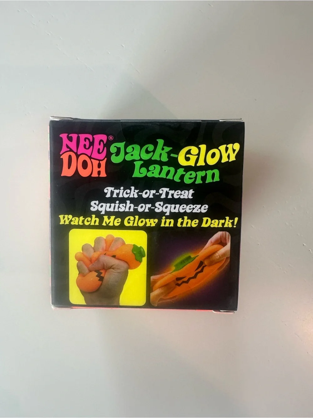 New NeeDoh Jack-Glow Lantern Pumpkin Toy — Orange